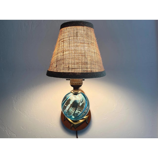 Gold Nautical Glass Ball & Anchor Sconces - a Pair For Sale - Image 8 of 18