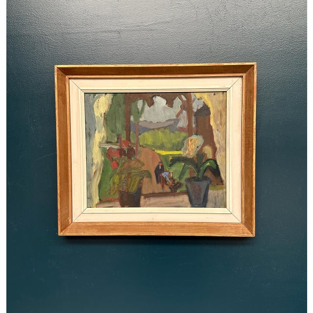 Sune Petterson, Window View with Windmill, 1960s, Oil on Panel, Framed For Sale - Image 8 of 15