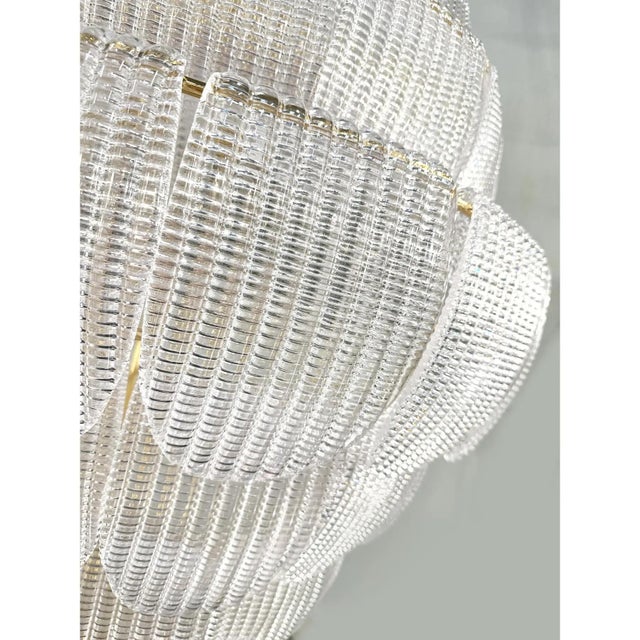 Early 21st Century Imperial Transparent Diamanted Petals Murano Glass Chandelier by Simoeng for Simoeng For Sale - Image 5 of 8