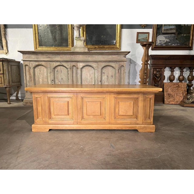 Early 21st Century Contemporary Italian Reproduction Blonde Walnut Trunk For Sale - Image 5 of 12