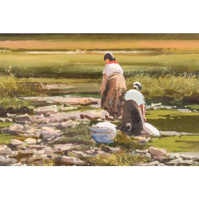 Joan Colomer Valls, Landscape with Workers, Late 20th-Century, Oil on Canvas, Framed For Sale - Image 4 of 10