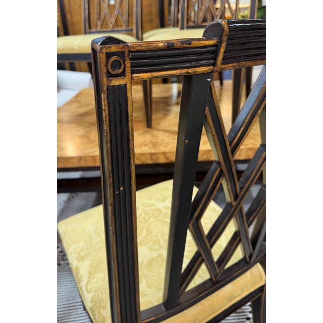 Black Ferguson Copeland Neoclassical Blemheim Dining Side Chairs - Set of 6 For Sale - Image 8 of 12