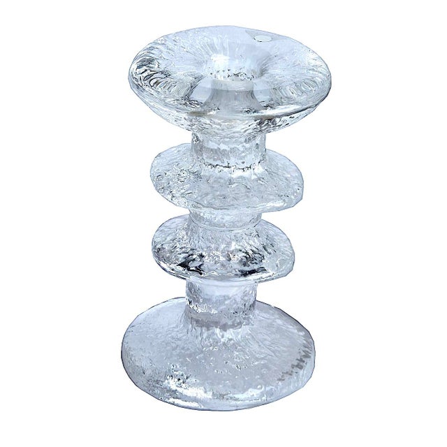 Mid-Century Modern 1970s Art Glass Candlestick Designed by Timo Sarpaneva for Iitala For Sale - Image 3 of 11