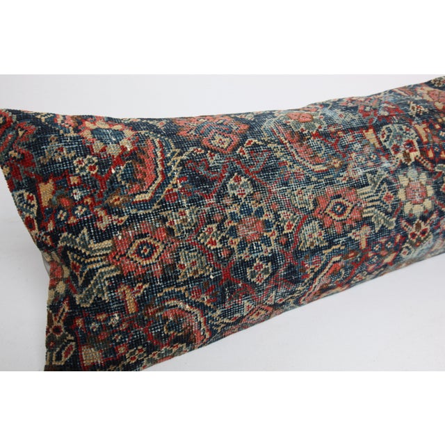Textile Antique Navy Blue Persian Rug Pillow Cover -16'' X 44'' For Sale - Image 7 of 11