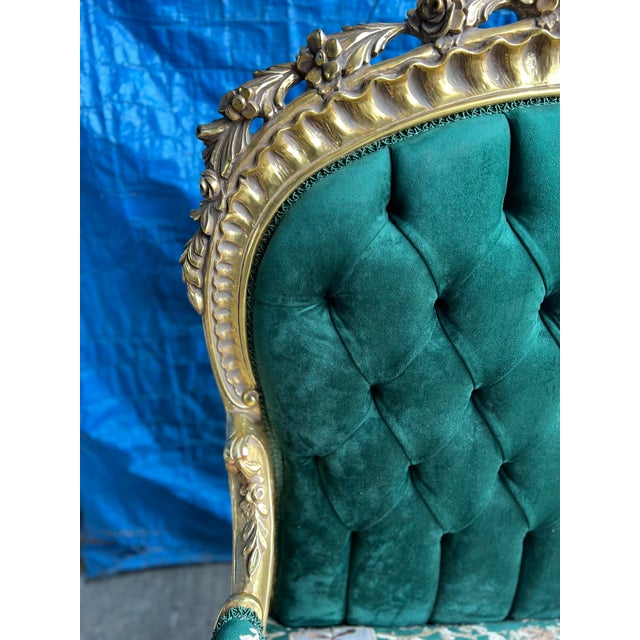 Gold Throne Sofa Settee Love Seat in Gold Leaf For Sale - Image 8 of 12