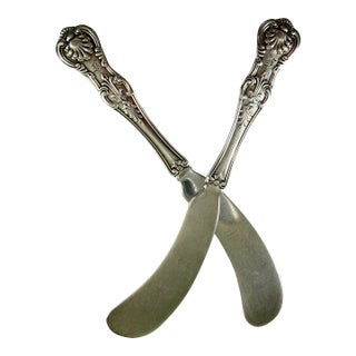 Antique J.E.Caldwell Kings Pattern Sterling Silver Spreaders, Set of Two For Sale