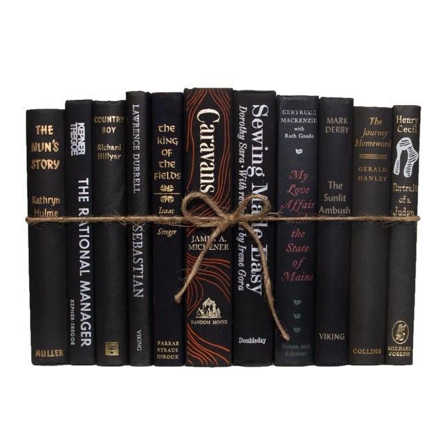 Mid-Century Modern Decorative Books - Vintage Onyx Book Bundle - 1 Foot of Black Books For Sale - Image 3 of 4