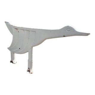 Art Deco Goose-Shaped Boot Scraper in Enameled Cast Iron, 1930s For Sale