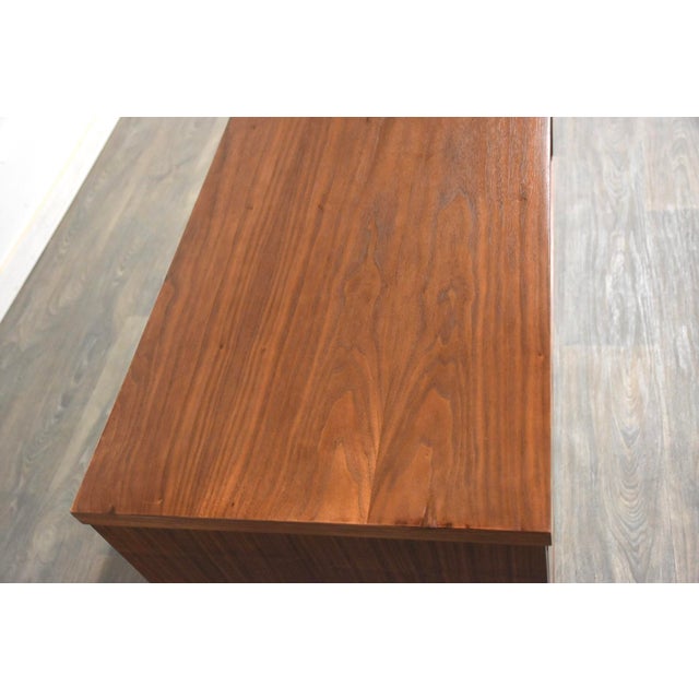 1960s Refinished Walnut Sliding Door Dresser For Sale In Boston - Image 6 of 9
