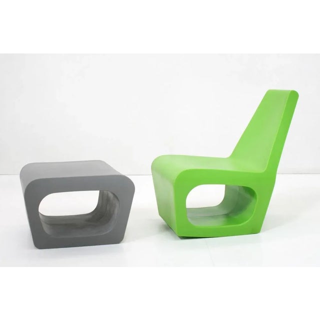 Set of Jellyfish Rocking Chair & Ottoman or Table by Wiel Arets for Quinze & Milan For Sale - Image 13 of 14