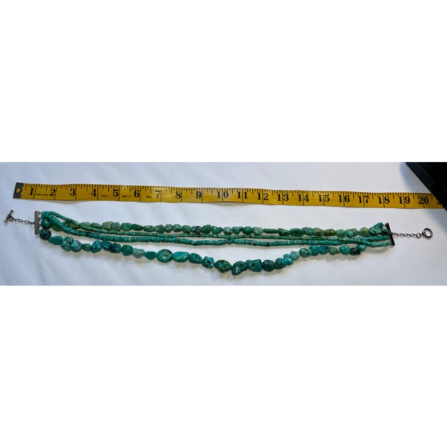 2000 - 2009 Four Strand Turquoise Beaded Necklace - For Sale - Image 5 of 5