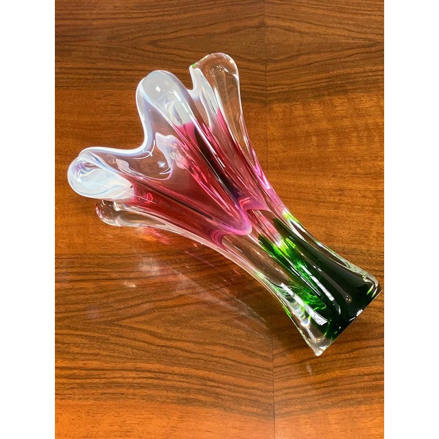 Glass Art Glass Vase by Josef Hospodka for Chribska Glassworks, 1960s For Sale - Image 7 of 12