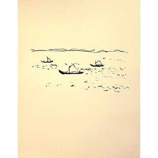 Pierre Bonnard Ltd Ed Lithograph Printed at Mourlot Paris 1958 Sail Boats, Lake, 1958 For Sale