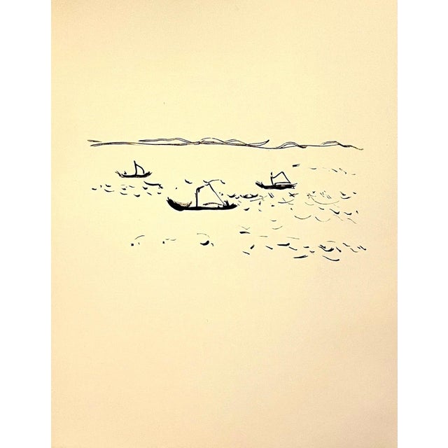 Pierre Bonnard Ltd Ed Lithograph Printed at Mourlot Paris 1958 Sail Boats, Lake, 1958 For Sale