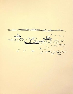 Pierre Bonnard Ltd Ed Lithograph Printed at Mourlot Paris 1958 Sail Boats, Lake, 1958