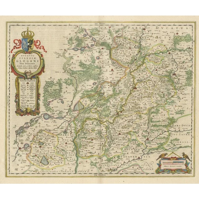 Antique Map of Silesia Centered on Glogau For Sale - Image 3 of 6