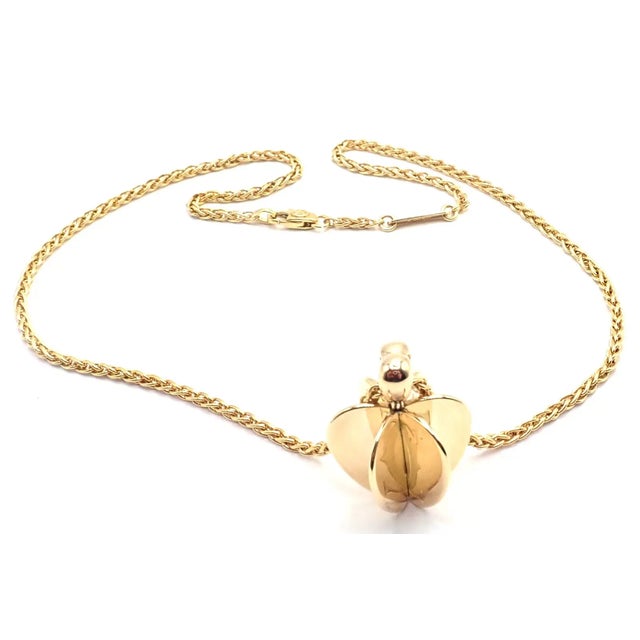 Cartier Yellow Gold Double C 3d Apple Pendant Chain Necklace For Sale In Philadelphia - Image 6 of 12