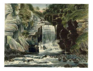 R.J. Blesard, Thornton Force, Kingsdale, Yorkshire Dales, 1833, Watercolour