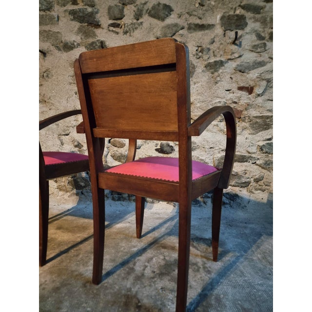 Brown French Art Deco Beech Armchairs, 1930s, Set of 2 For Sale - Image 8 of 17