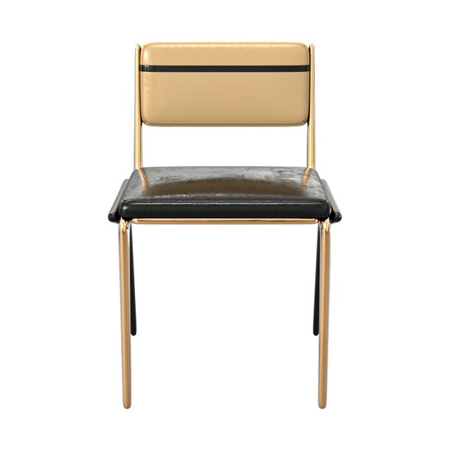"Martin" Chair, With Bronze & Stainless Steel, Tailor Made Leather For Sale - Image 4 of 8
