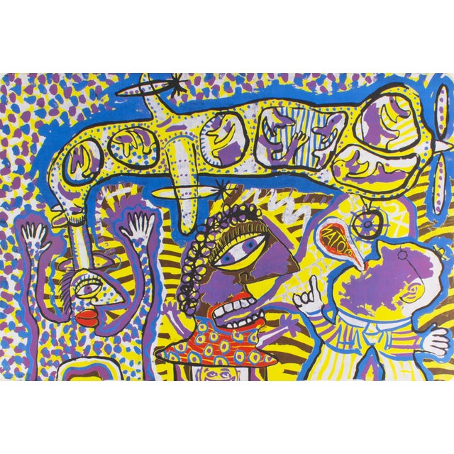 A serigraph print, titled "Billy and Diane Miss a Beauty Oderiferous Flight Back to Indianapolis," by the American artist...