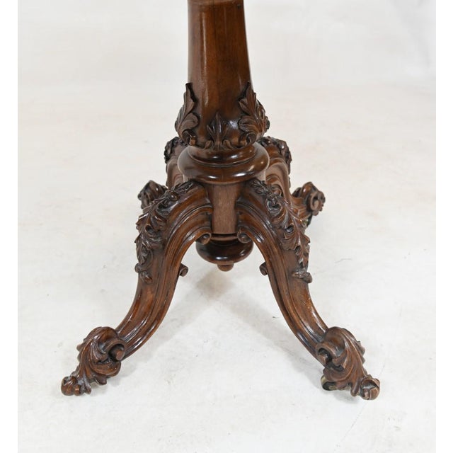 Victorian Walnut Card Table, 1860s For Sale - Image 4 of 12