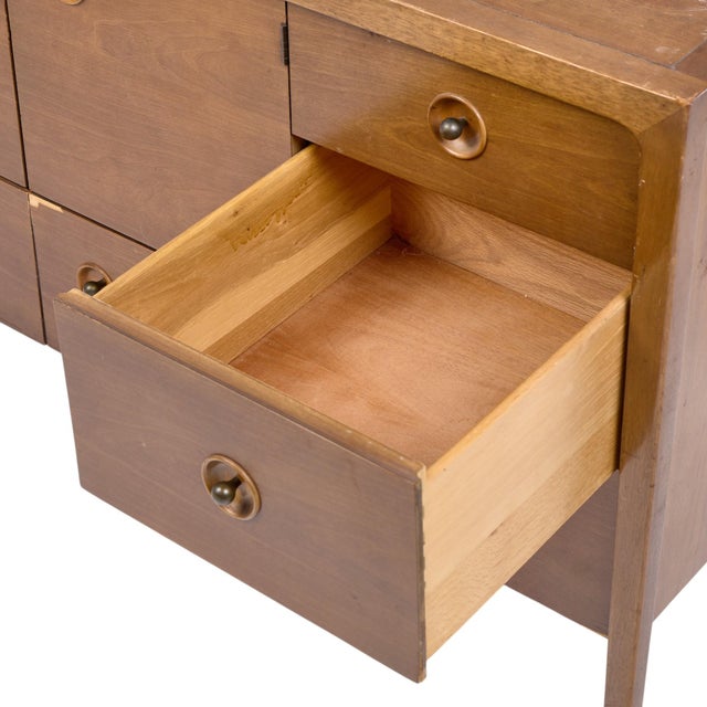 Drexel Counterpoint Mid Century Tambour Door Credenza and Hutch For Sale - Image 14 of 18