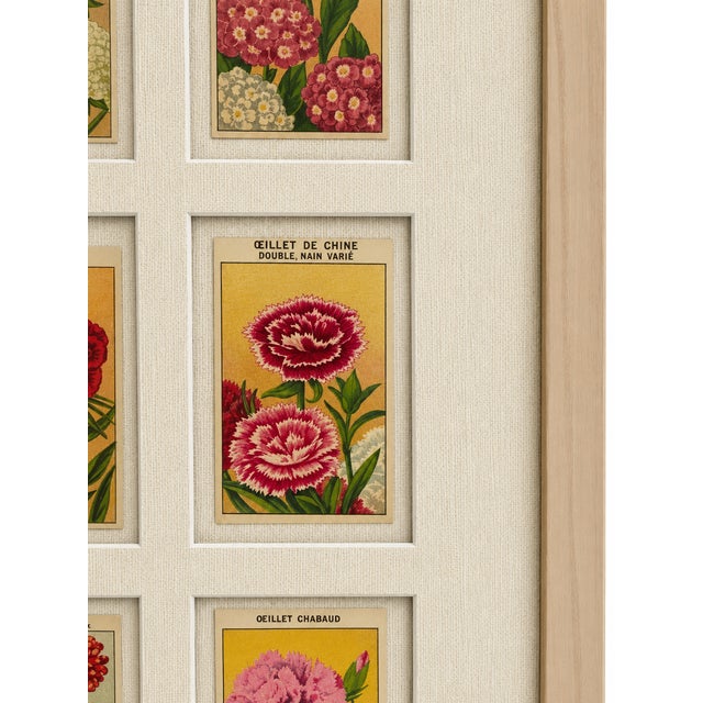 A charming and highly decorative assemblage of 20 authentic French seed packet labels dating to circa 1930, thoughtfully...