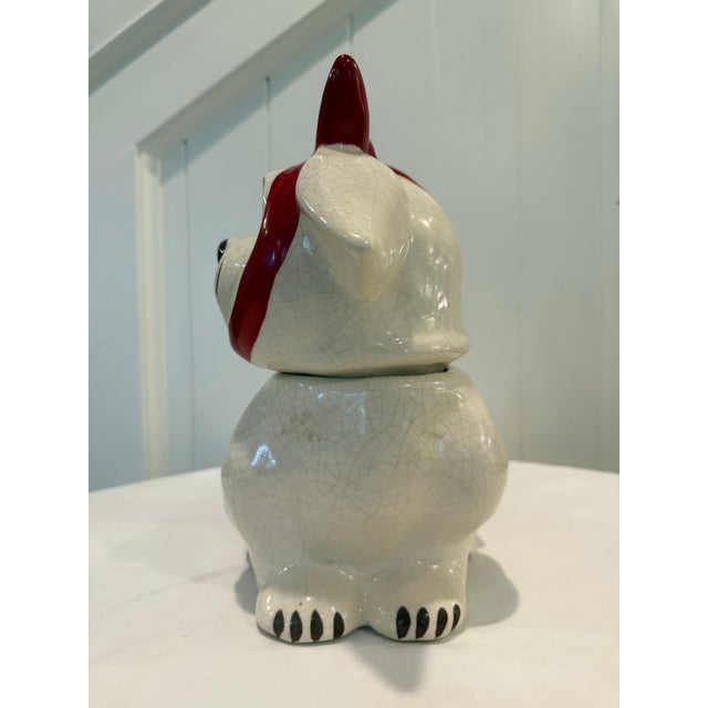 Mid 20th Century Vintage Brush McCoy Pottery Toothache Dog Cookie Jar For Sale - Image 5 of 12