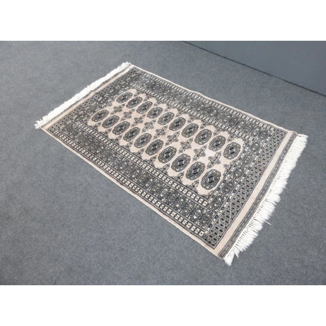 Vintage Bokara Rug Medium (1 of 2 Matching Rugs) - 3′1″ × 5′1″ For Sale - Image 4 of 11