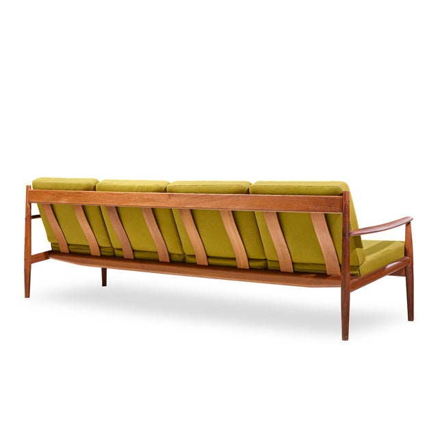 Wood Grete Jalk for France and Son Mid Century Danish Teak 4 Seater Sofa For Sale - Image 7 of 9