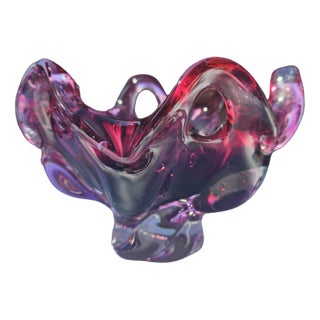 Glass Plate by Josef Hospodka for Chřibská Glassworks, 1960s For Sale
