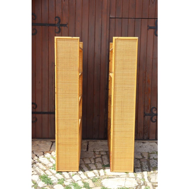 Rattan Shelves by Dal Vera, 1960s, Set of 2 For Sale - Image 6 of 11