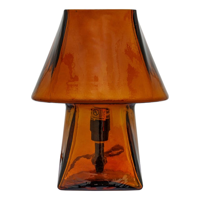 Luca Glass Mini Table Lamp, Smokey Brown For Sale