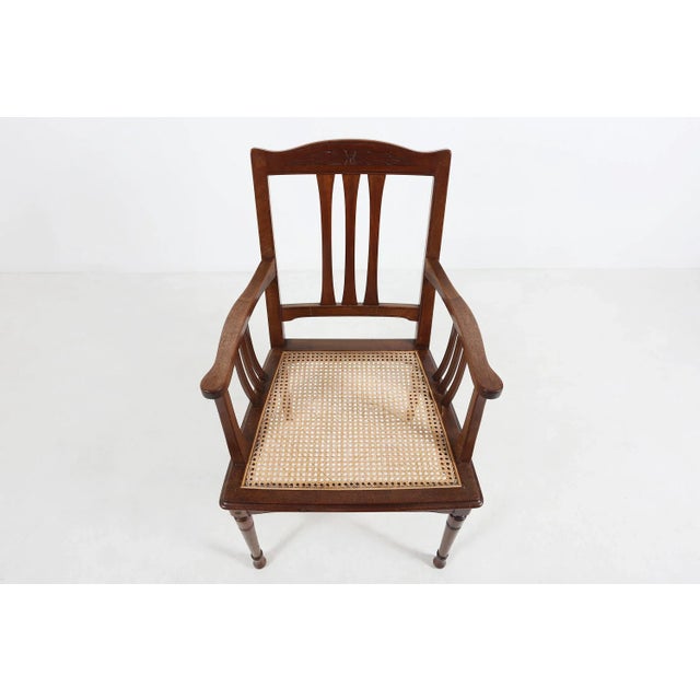 Brown Wooden Armchair, 1890s For Sale - Image 5 of 11