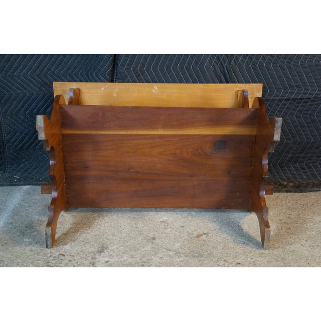Vintage Early American Style Mahogany Library Console Book Stand Side End Table For Sale - Image 13 of 15