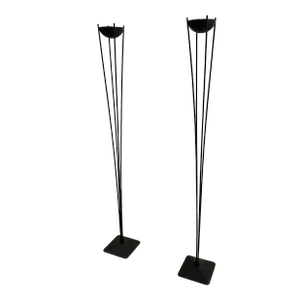 Post Modern Black Floor Lamps by Koch & Lowy - a Pair