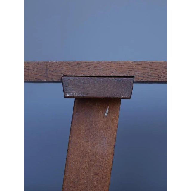1940s French Brutalist Peg Table in Oak For Sale - Image 5 of 18