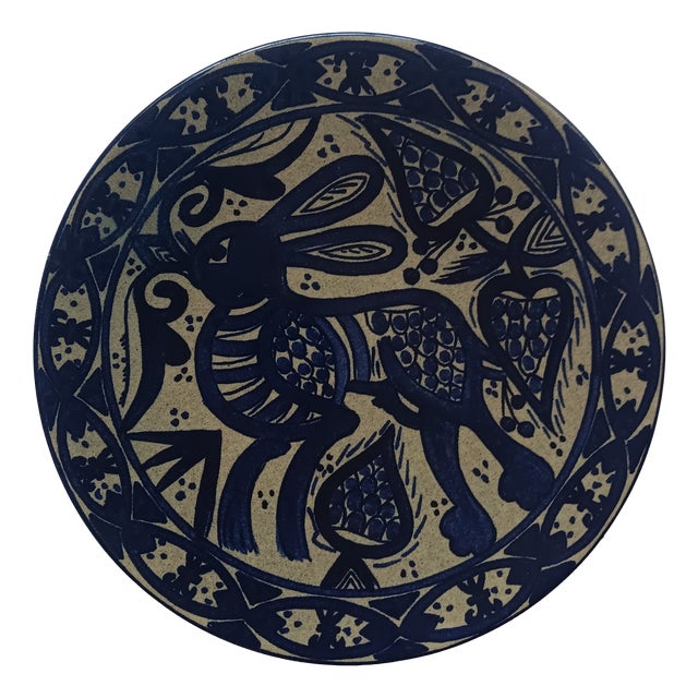 Wall Ceramic Plate in Gothic Style from Paterna Maiolica d'Art, 1970s For Sale