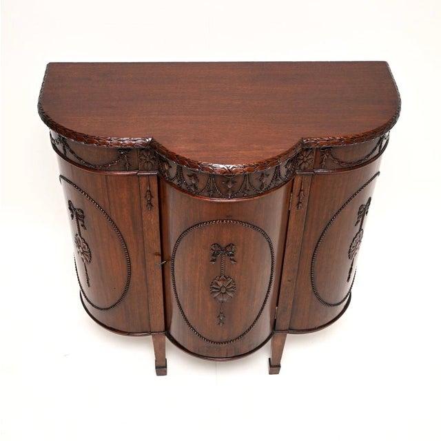 Wood Antique Georgian Adam Style Bow Front Cabinet, 1790 For Sale - Image 7 of 14