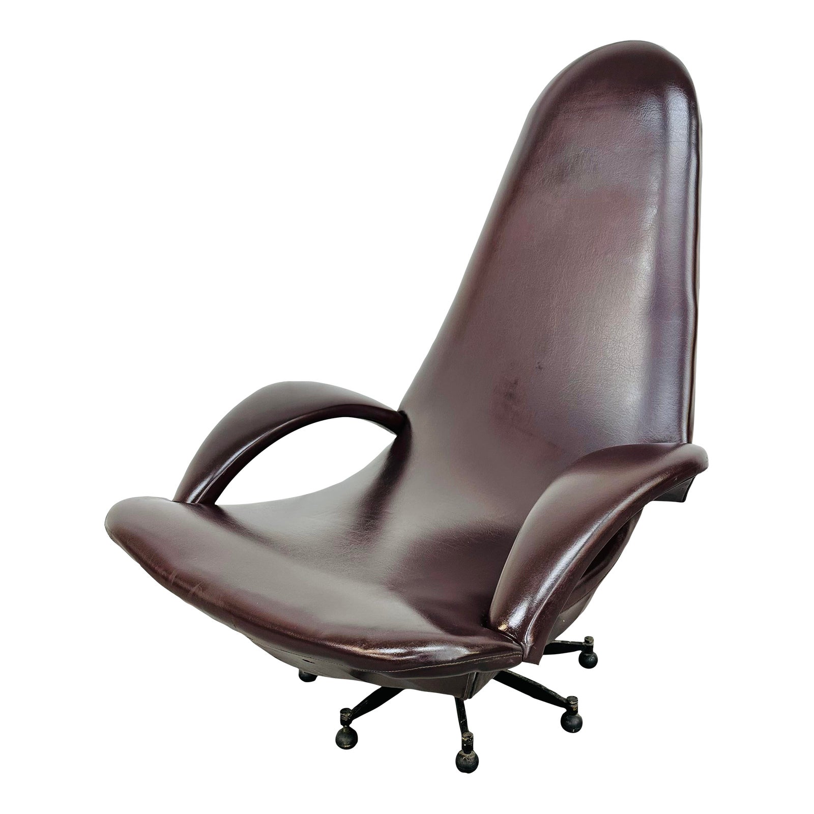 MidCentury Modern Italian Plum Lounge Chair Chairish