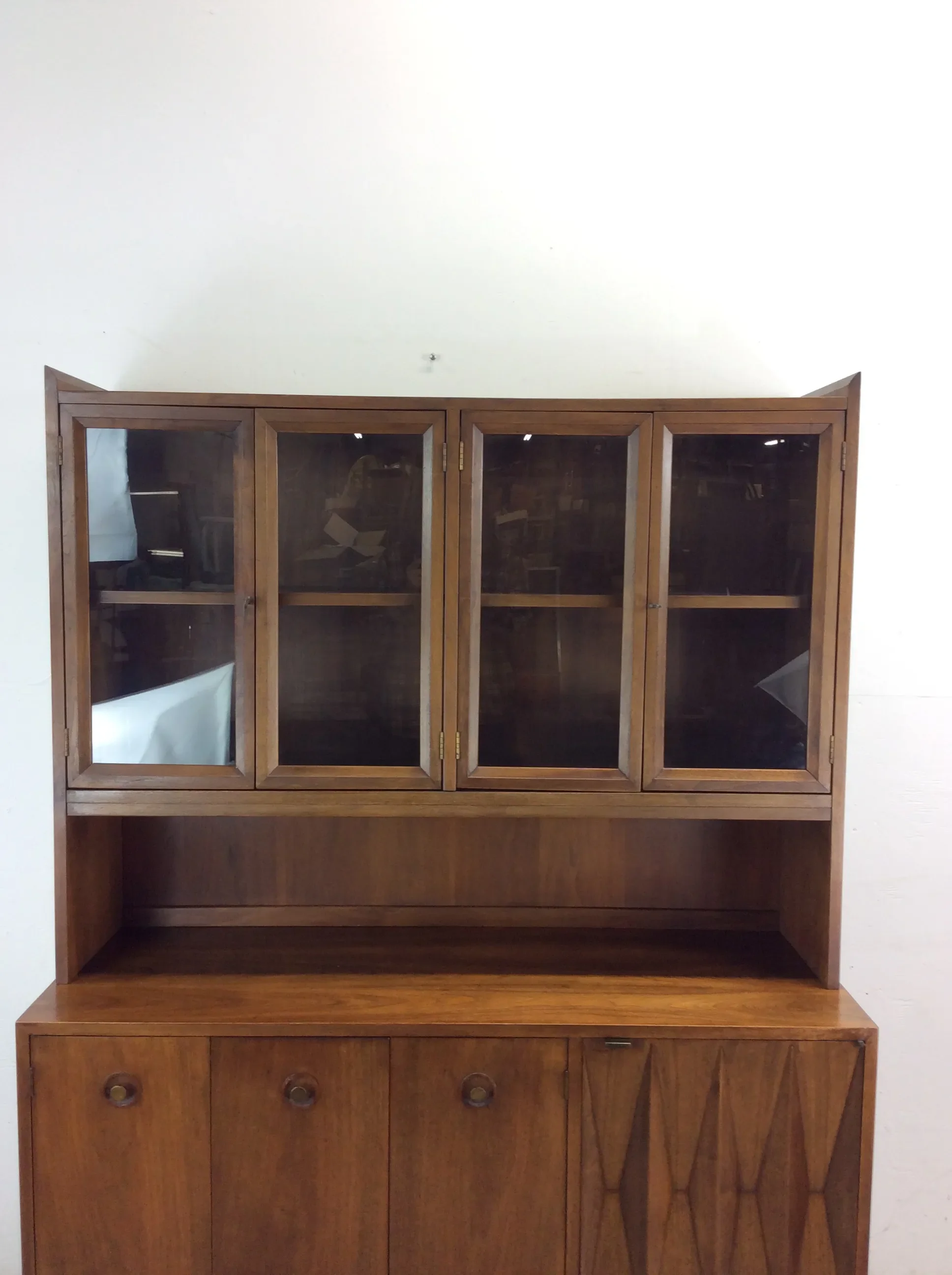 Mid Century Modern 2pc China Cabinet by Albert Parvin for American