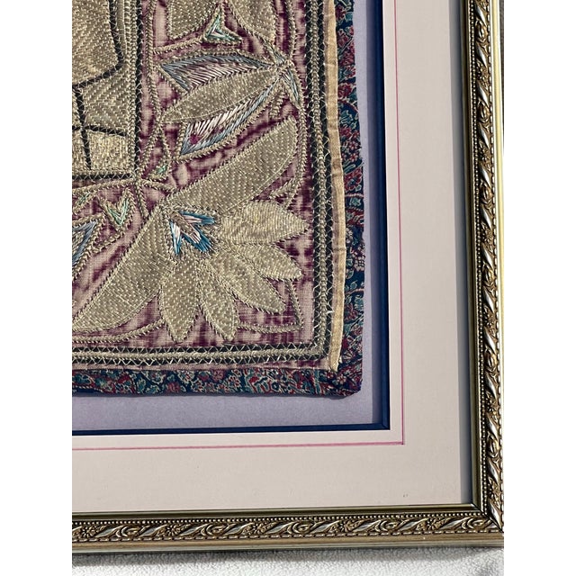 Large Antique Middle Eastern Bullion Goldwork Embroidery For Sale In Los Angeles - Image 6 of 10