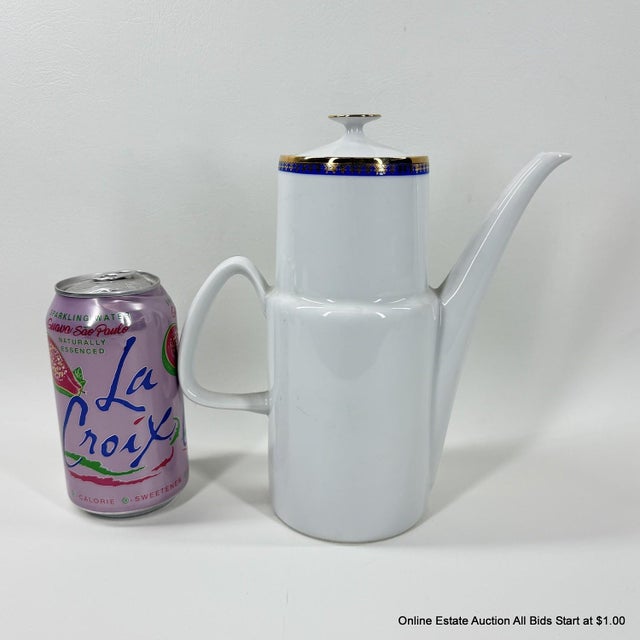 Vintage Epiag Royal Czechoslovakia Porcelain Coffee Pot Floral Bouquet For Sale - Image 9 of 11