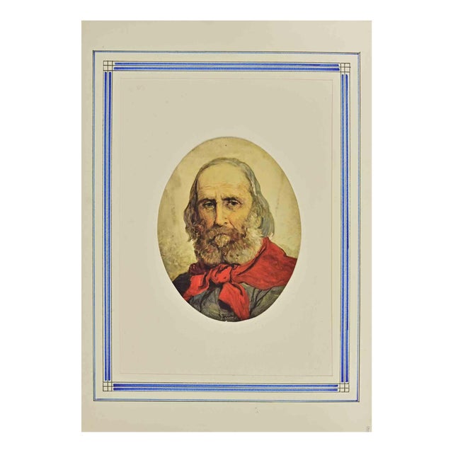 Gerolamo Induno, Portrait of Giuseppe Garibaldi, Late 19th Century, Mixed Media on Paper For Sale