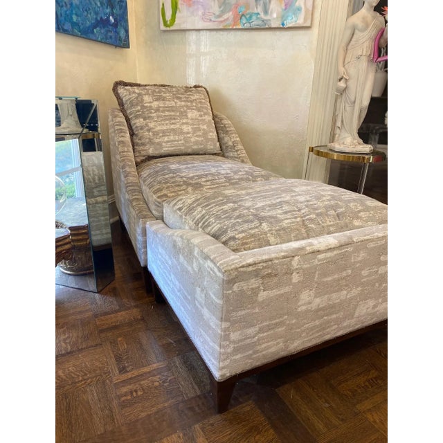 This custom Kravet Lounge Chair and Ottoman set are the perfect blend of glamourous and modern. Crafted with Kravet's pure...