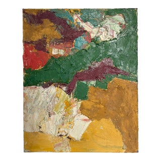 Late 20th Century Signed C. Mortimer Abstract Expressionist Impasto Oil Painting on Canvas For Sale