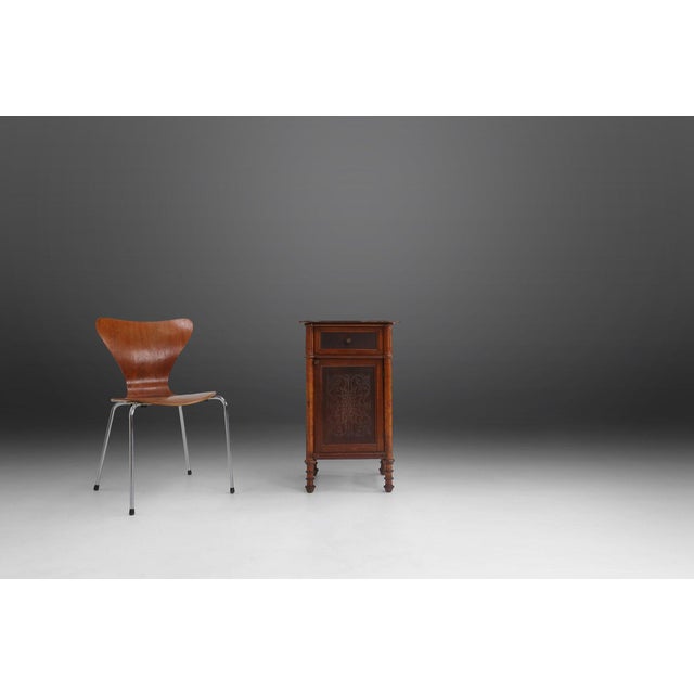 Art Deco Sculptural Nightstand in Dark-Stained Wood, Belgium, 1930s For Sale - Image 12 of 13