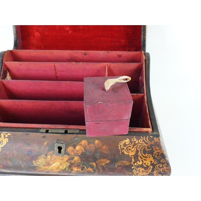 Antique Victorian Jennens & Bettridge Paper Mache Letter Box Chairish