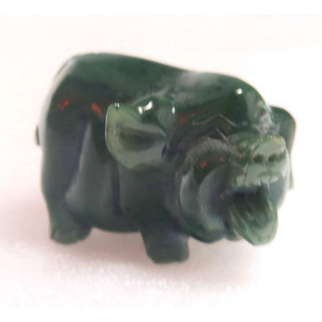 Late 20th Century Late 20th Century Miniature Hand-Carved Piglet of Nephrite Jade For Sale - Image 5 of 18